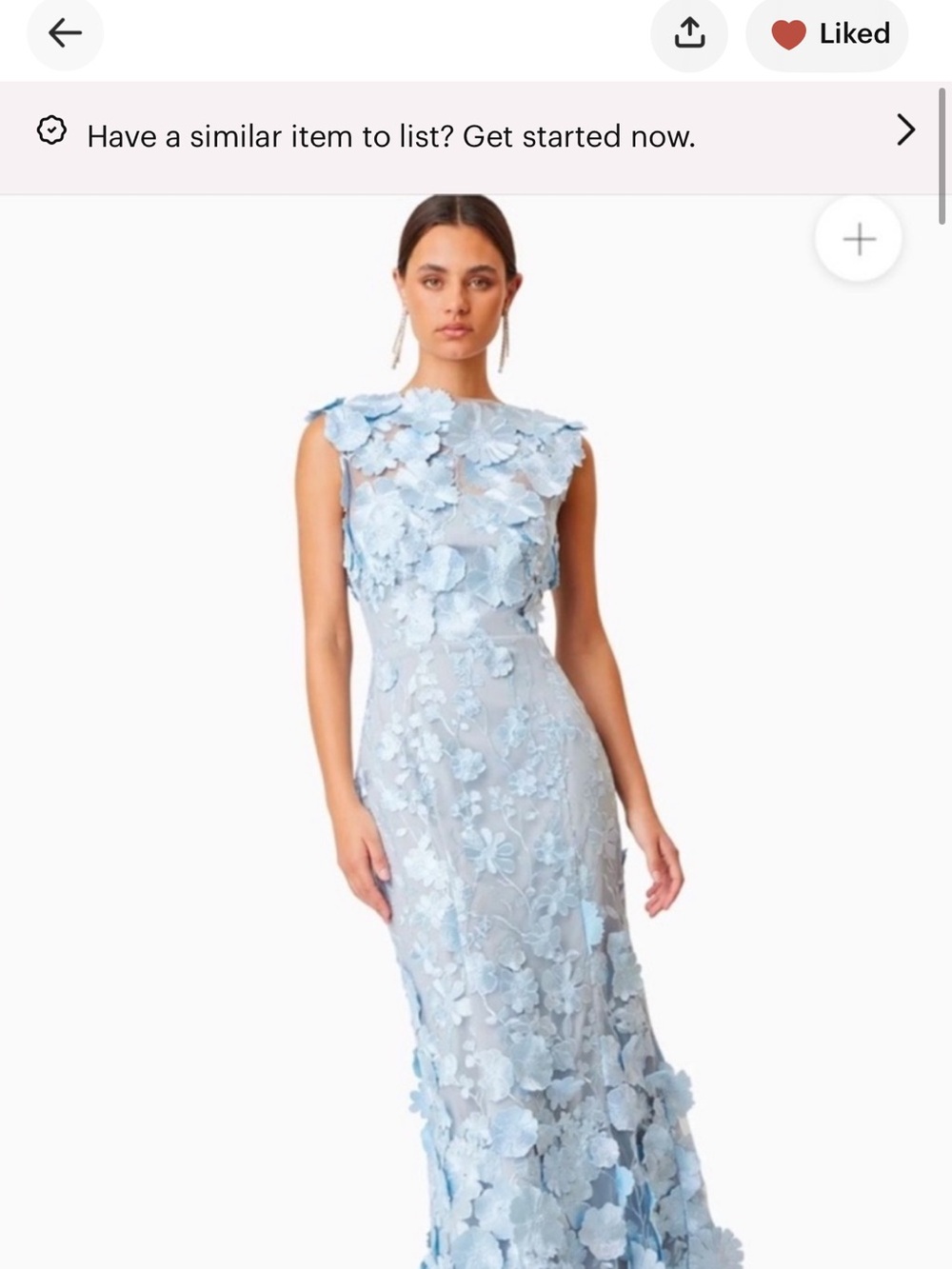 elliatt selene blue 3d floral lace applique high neck cocktail midi dress XXL - Picture 2 of 2
